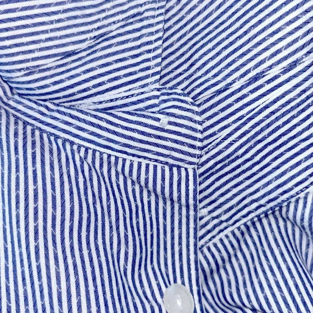 Versace Collection blue & white striped dress shirt. Size 41 - Picture 8 of 9